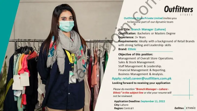 Outfitters Stores Pvt Ltd Jobs Branch Manager 01