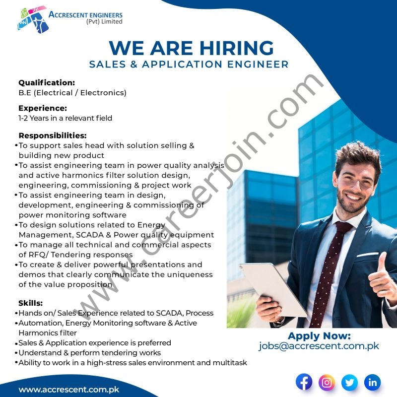 Accrescent Engineers Pvt Ltd Jobs Sales & Application Engineer 1