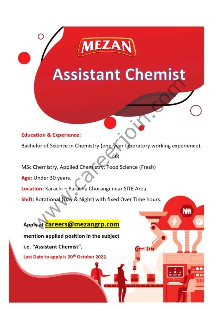 Mezan Group Jobs Assistant Chemist 1