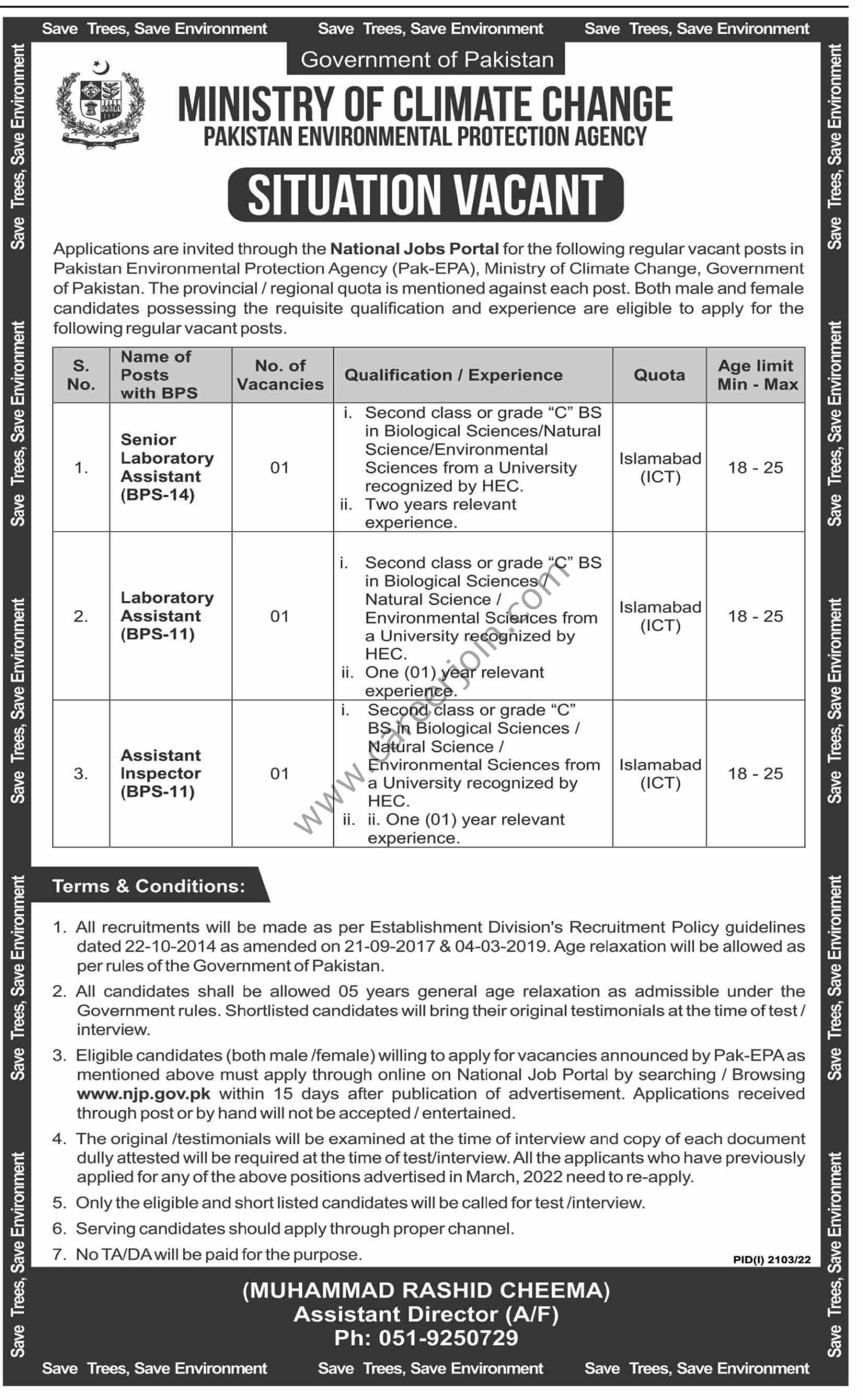 Ministry Of Climate Change Jobs 02 October 2022 Dawn 1