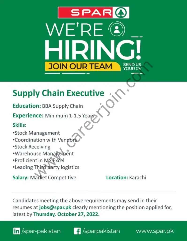 Spar Pakistan Jobs Supply Chain Executive 1