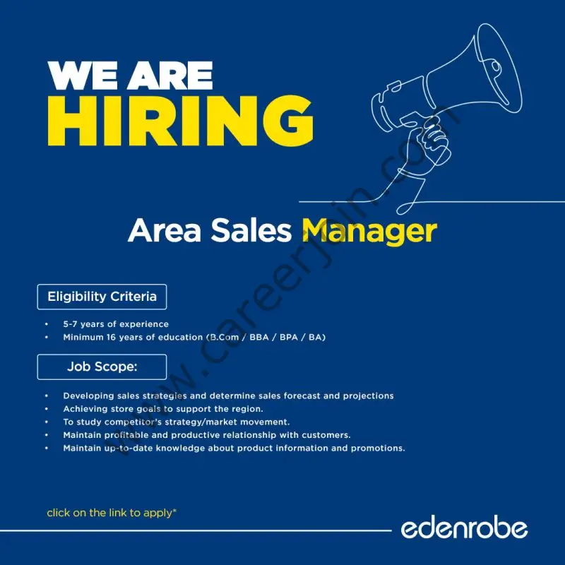 Edenrobe Jobs Area Sales Manager 1