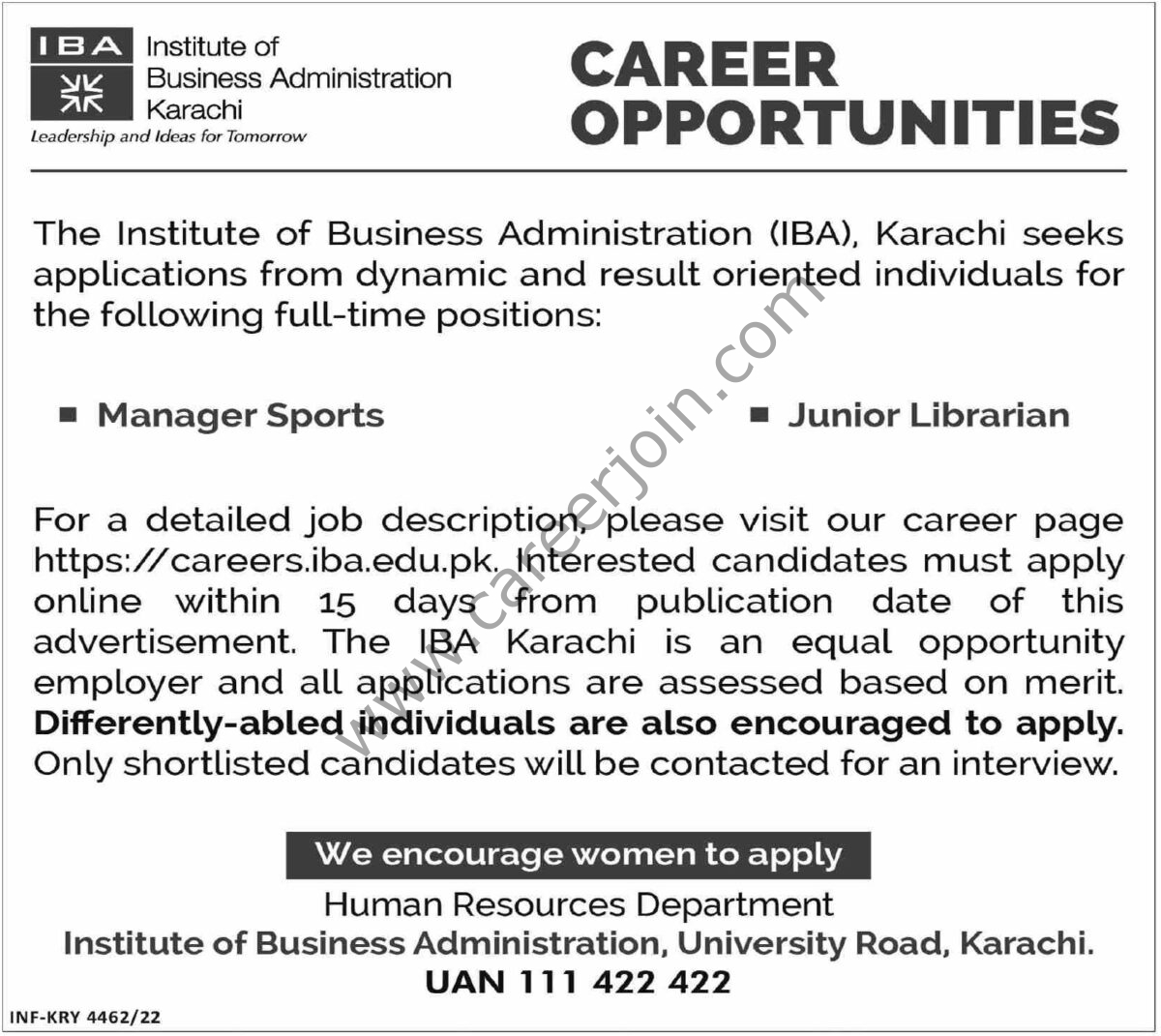 IBA Institute of Business Administration Jobs 27 November 2022 Dawn 1
