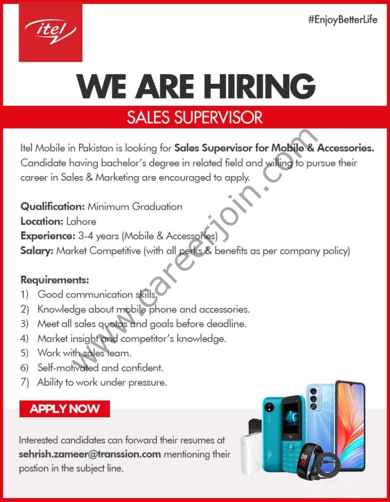 Itel Mobile Jobs Sales Supervisor 1