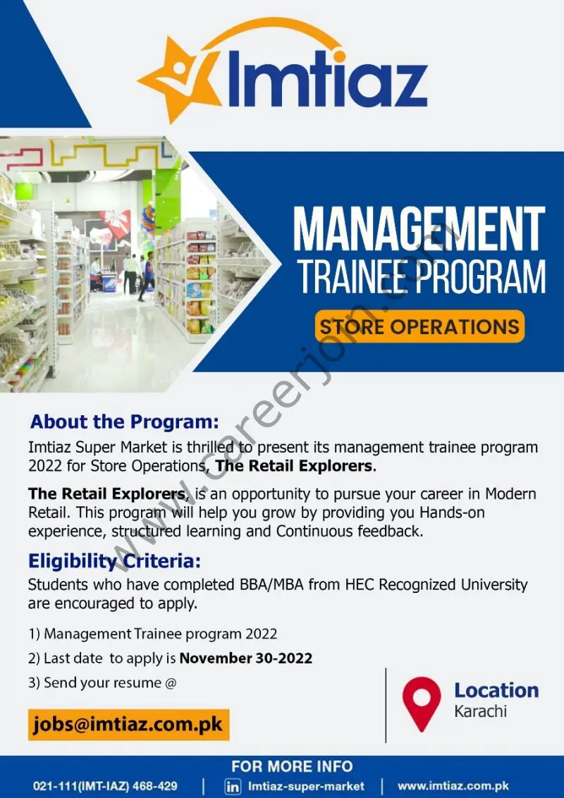 Imtiaz Super Market Management Trainee Program 2022 1