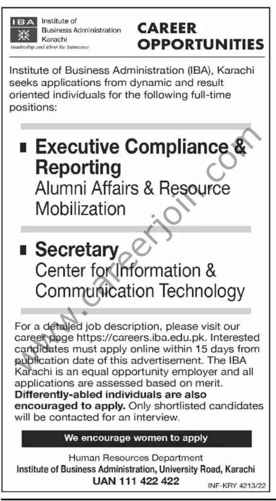 Institute Of Business Administration IBA Jobs 06 November 2022 Dawn 1