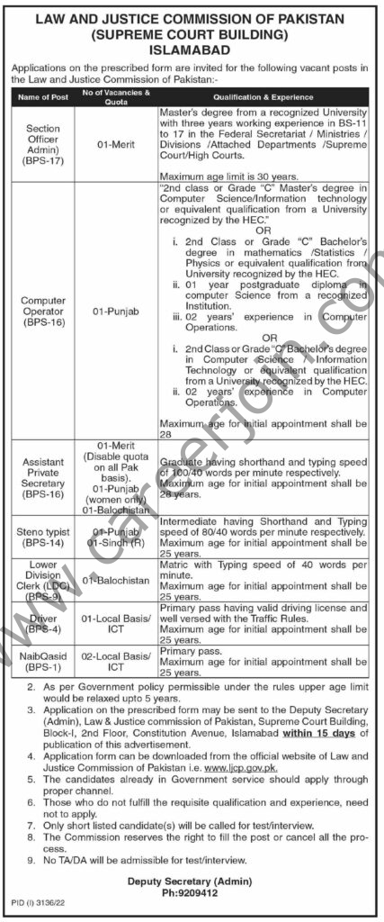 Law & Justice Commission Jobs 20 November 2022 Dawn 01