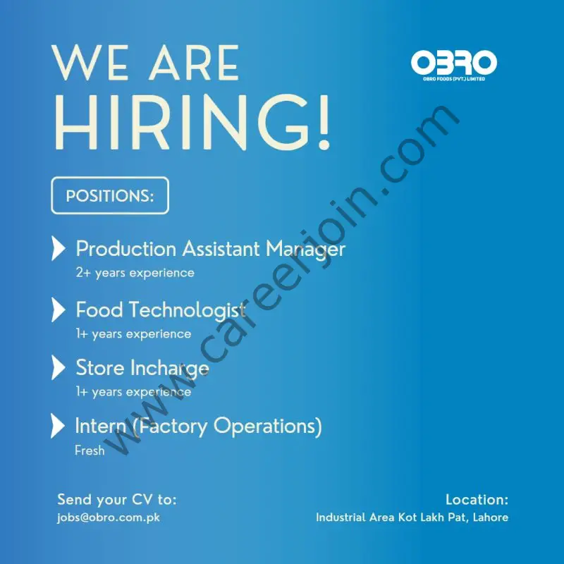 OBRO Foods Pvt Ltd Jobs November 2022 1