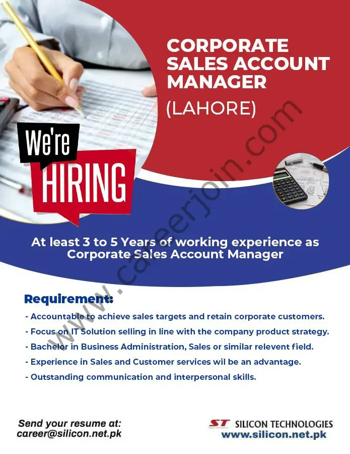 Silicon Technologies ST Jobs Corporate Sales Account Manager 1