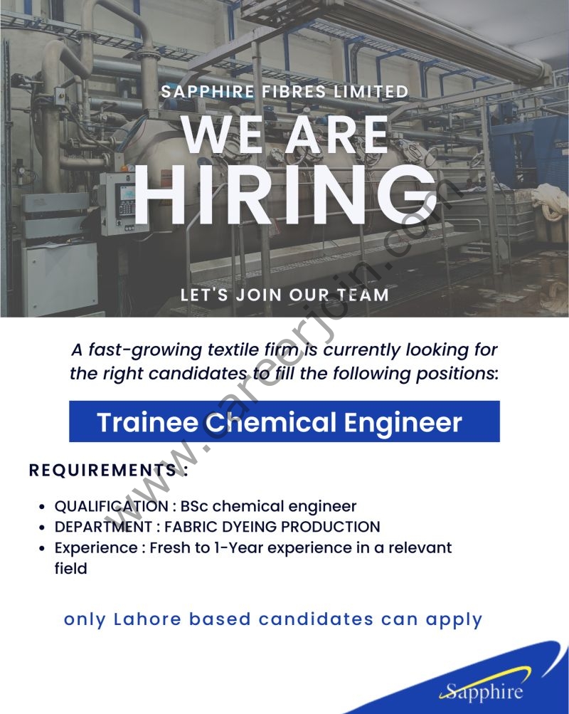 Sapphire Fibres Limited Jobs Trainee Chemical Engineer 1