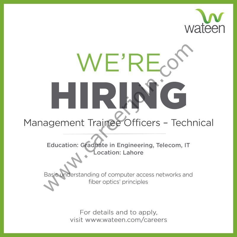 Wateen Telecom Limited Jobs Management Trainee Officers Technical 1