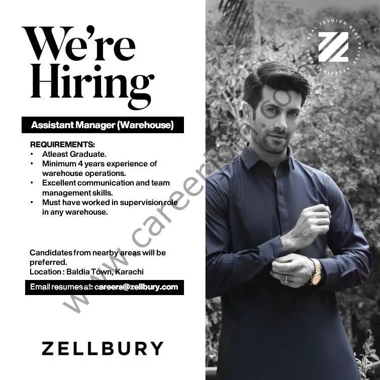 Zellbury Pakistan Jobs Assistant Manager Warehouse 1