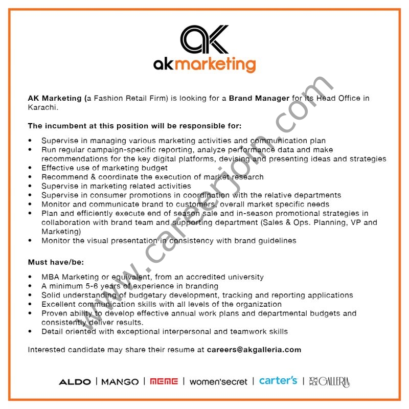 AK Marketing Jobs Brand Manager 1