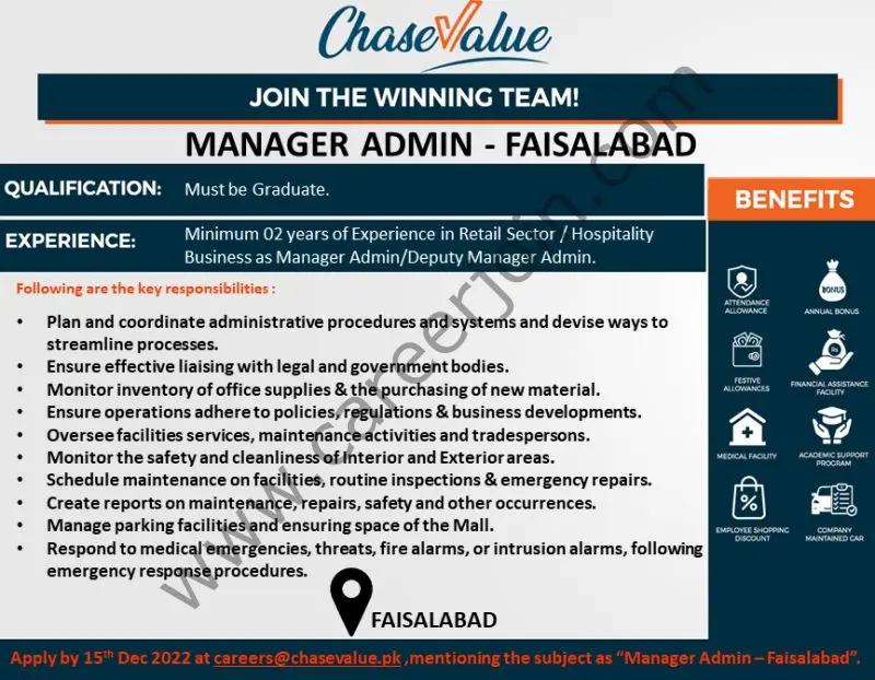 Chase Value Jobs Manager Admin 1