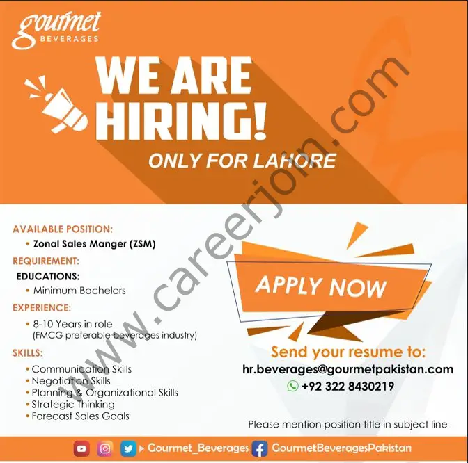 Gourmet Pakistan Jobs 22 December 2022 111