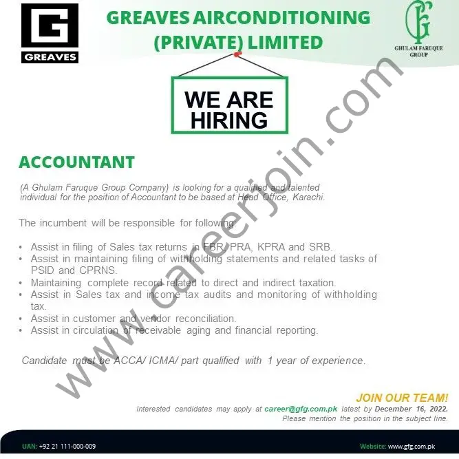 Greaves Airconditioning Pvt Ltd Jobs Accountant 1
