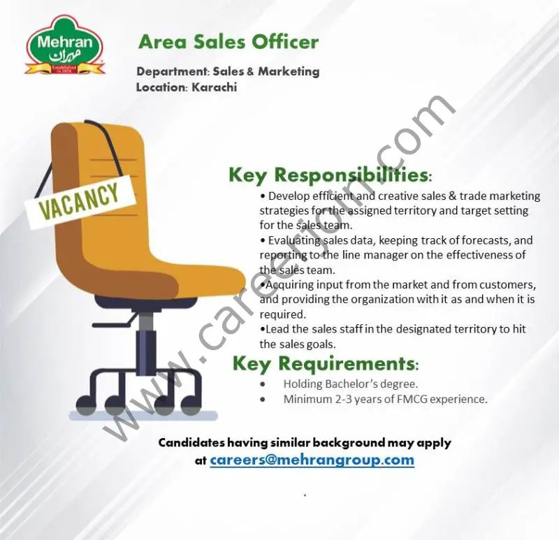 Mehran Group Jobs Area Sales Manager 1