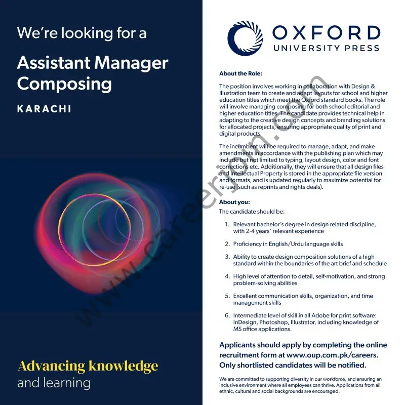 Oxford University Press OUP Jobs Assistant Manager Composing 1
