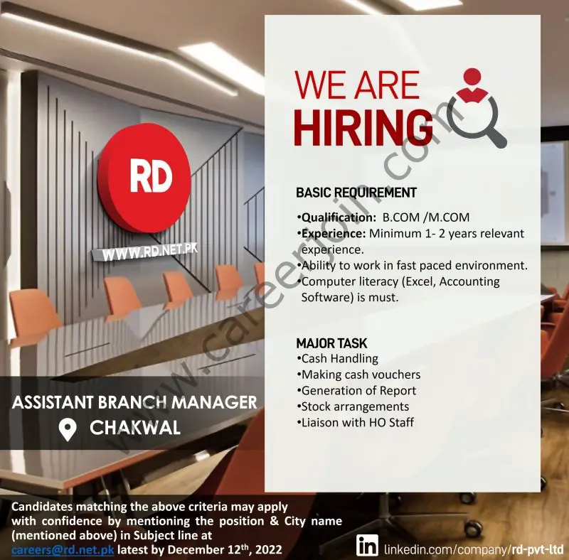 RD Ruba Digital Pvt Ltd Jobs Assistant Branch Manager 1