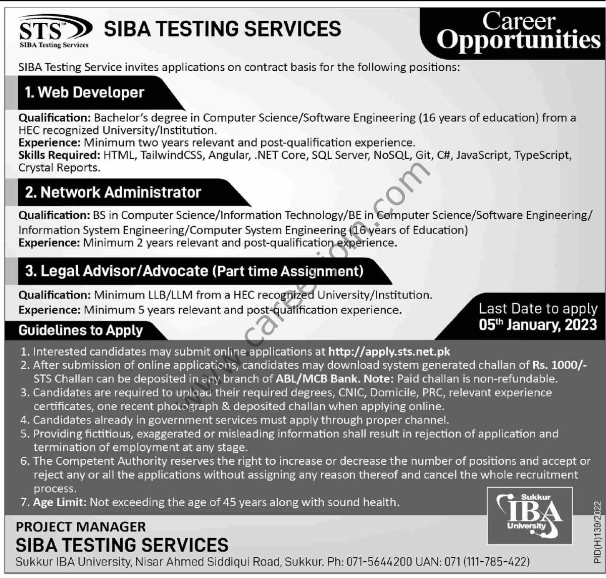 SIBA Testing Services Jobs 18 December 2022 Express 1