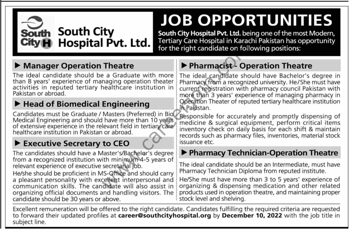 South City Hospital Pvt Ltd Jobs December 2022 1