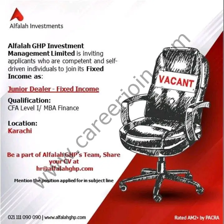 Alfalah GHP Investment Management Limited Jobs Junior Dealer Fixed Income 1