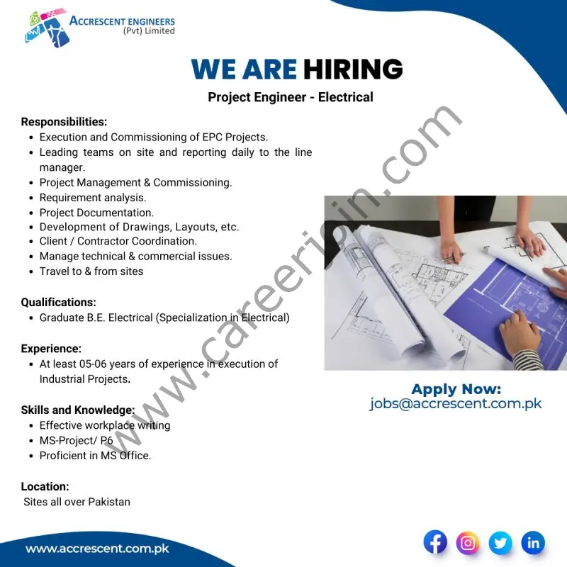 Accrescent Engineers Pvt Ltd Jobs Project Engineer Electrical 1