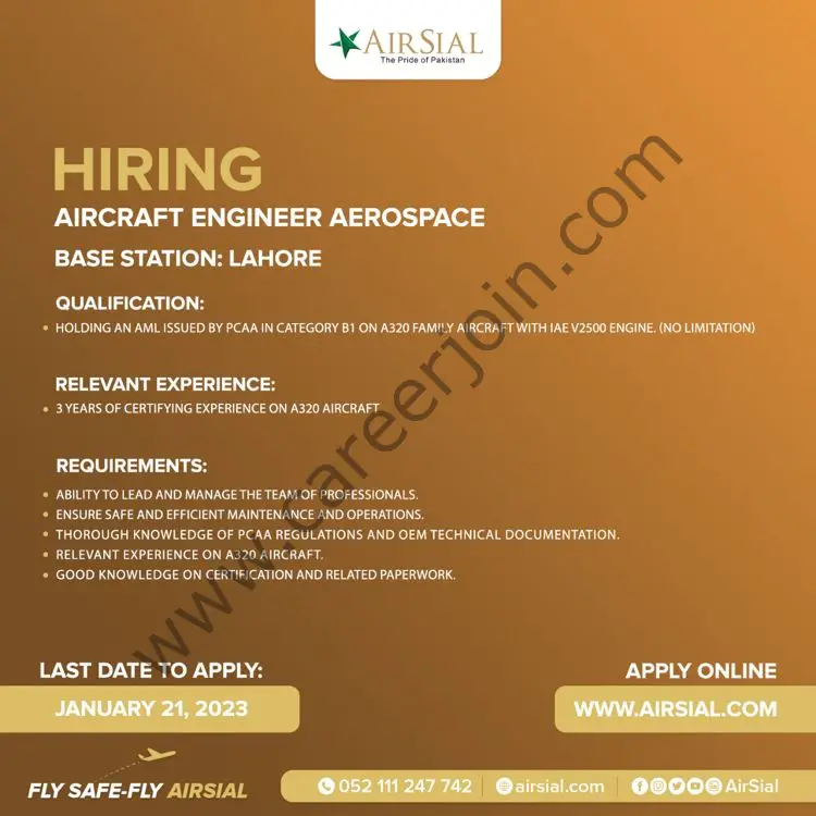 AirSial Limited Jobs January 2023 2
