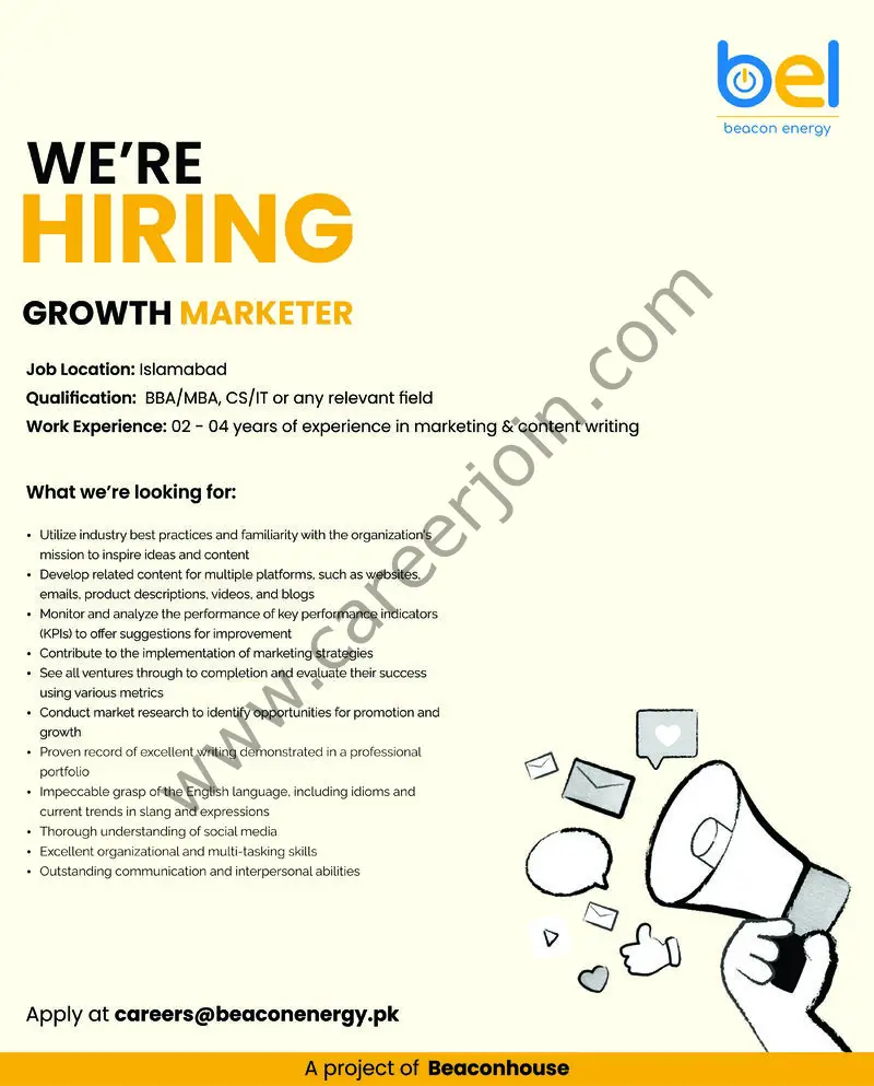 Beacon Energy Limited BEL Jobs Growth Marketer 1