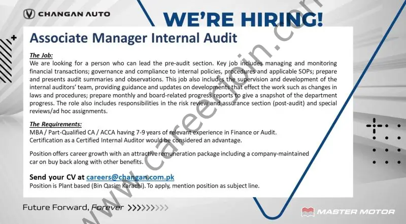 Changan Auto Jobs Associate Manager Internal Audit 1