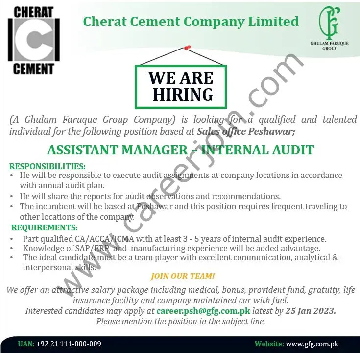 Cherat Cement Company Limited Jobs Assistant Manager Internal Audit 1