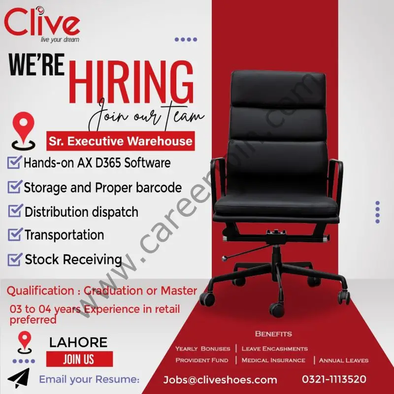 Clive Shoes Jobs Senior Executive Warehouse 1