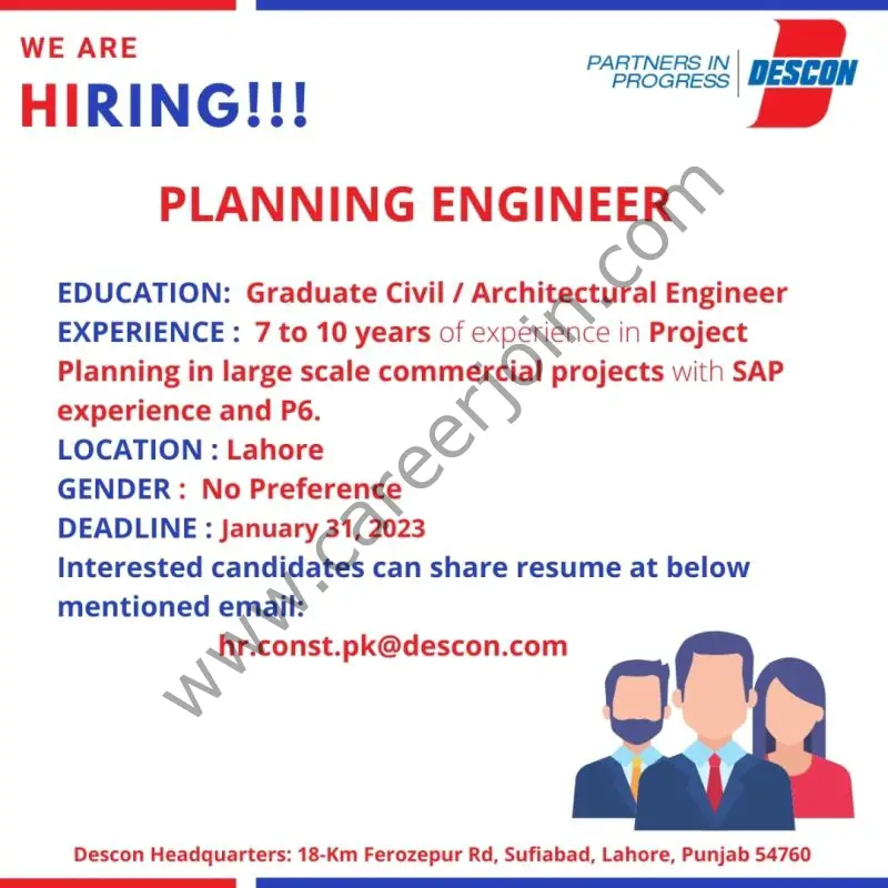 Descon Engineering Pvt Ltd Jobs Planning Engineer 1