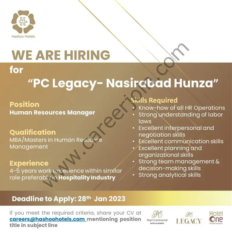 Hashoo Hotels Jobs Human Resources Manager 1