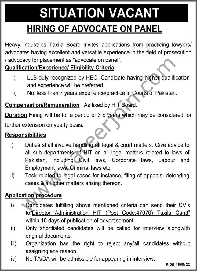Heavy Industies Taxila Board Jobs 29 January 2023 Express 1