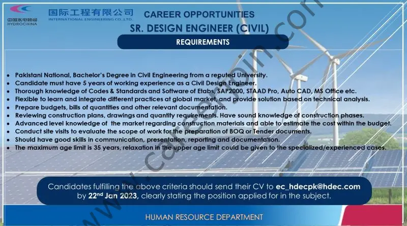 Huadong International Engineering Company Ltd Jobs Senior Design Engineer Civil 1