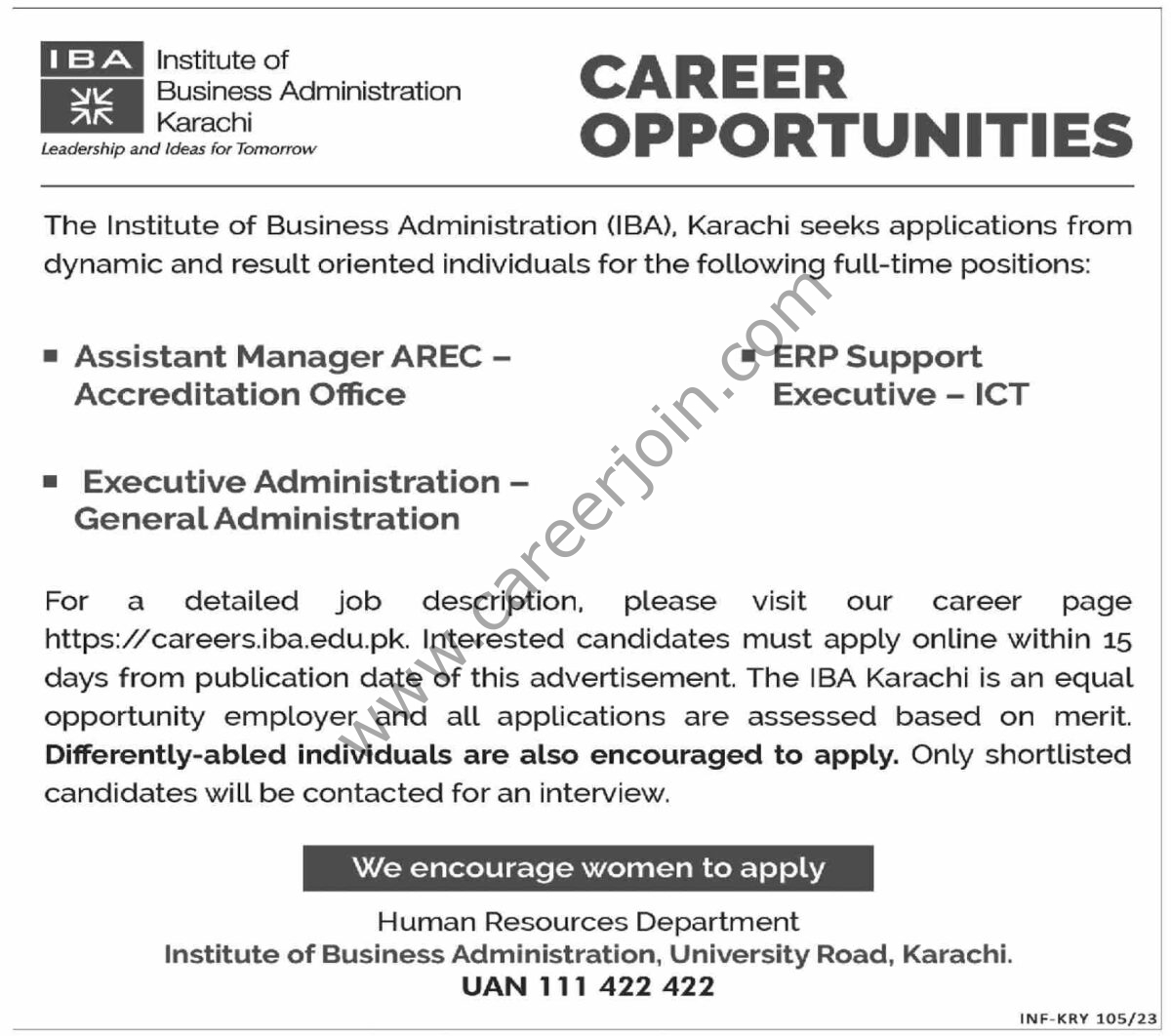 IBA Institute of Business Administration Jobs 15 January 2023 Dawn 1