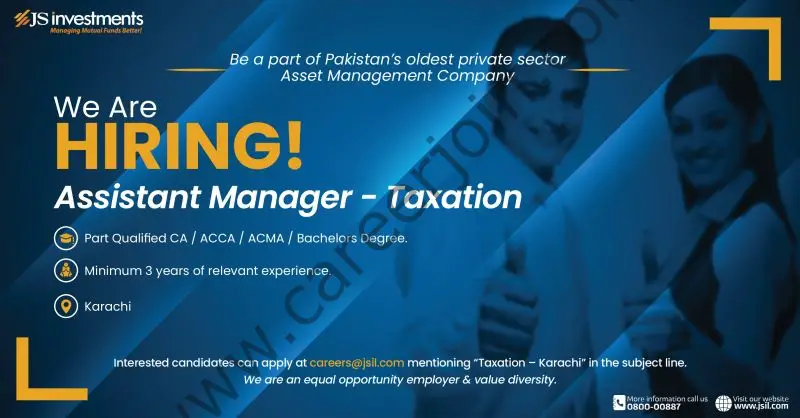 JS Investments Limited Jobs Assistant Manager Taxation 1