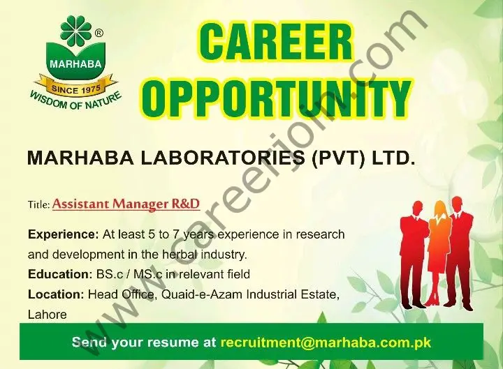 Marhaba Laboratories Pvt Ltd Jobs Assistant Manager R&D 1