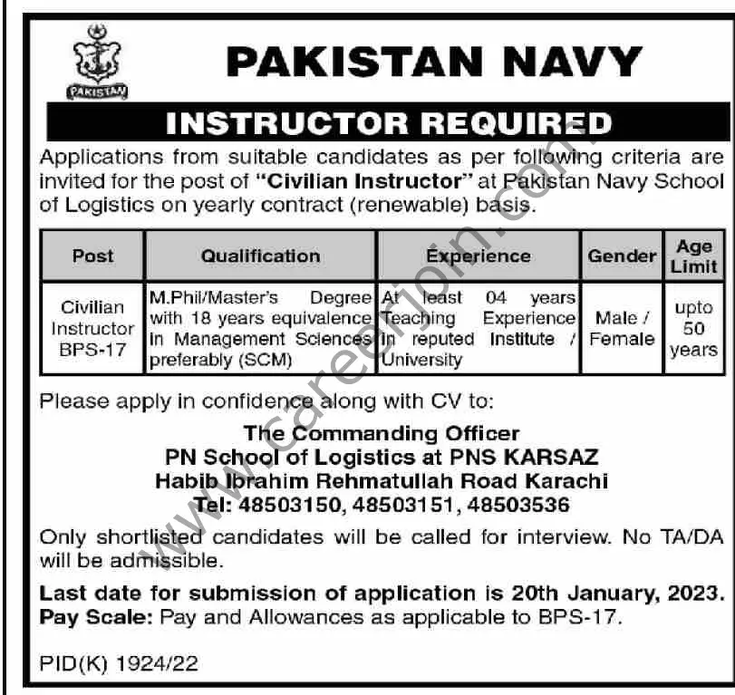 Pakistan Navy Jobs 08 January 2023 Dawn 1