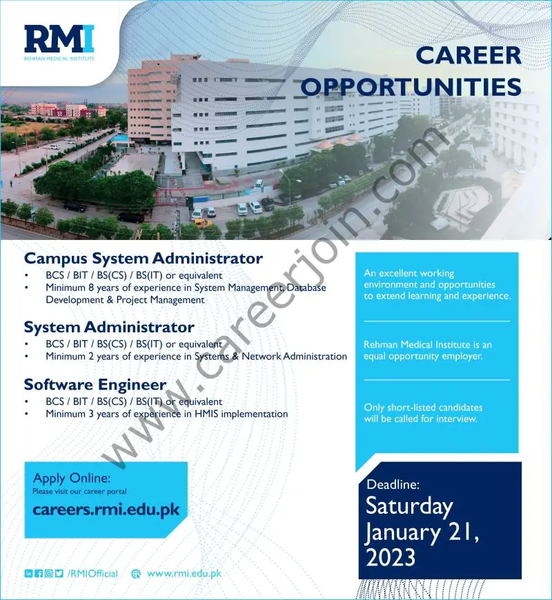 Rehman Medical Institute RMI Jobs January 2023 1