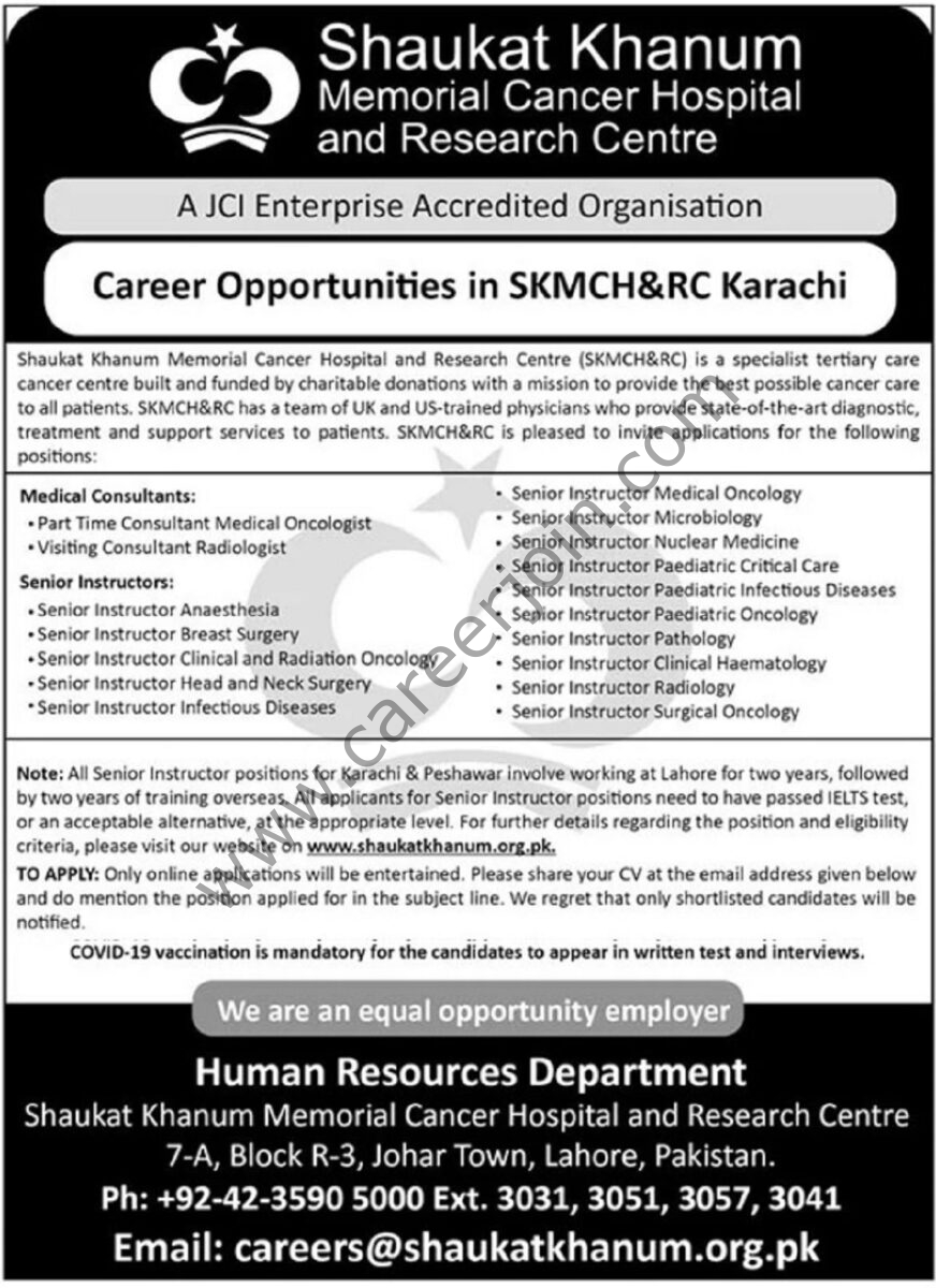 SKMCH&RC Karachi Jobs 01 January 2023 The News 1