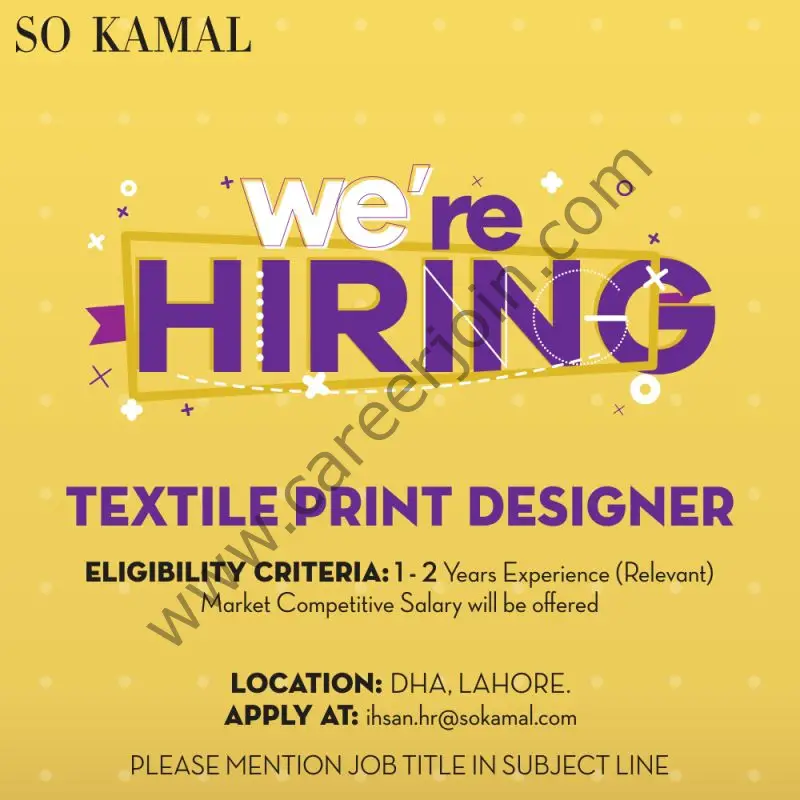 So Kamal Jobs Textile Print Designer 1