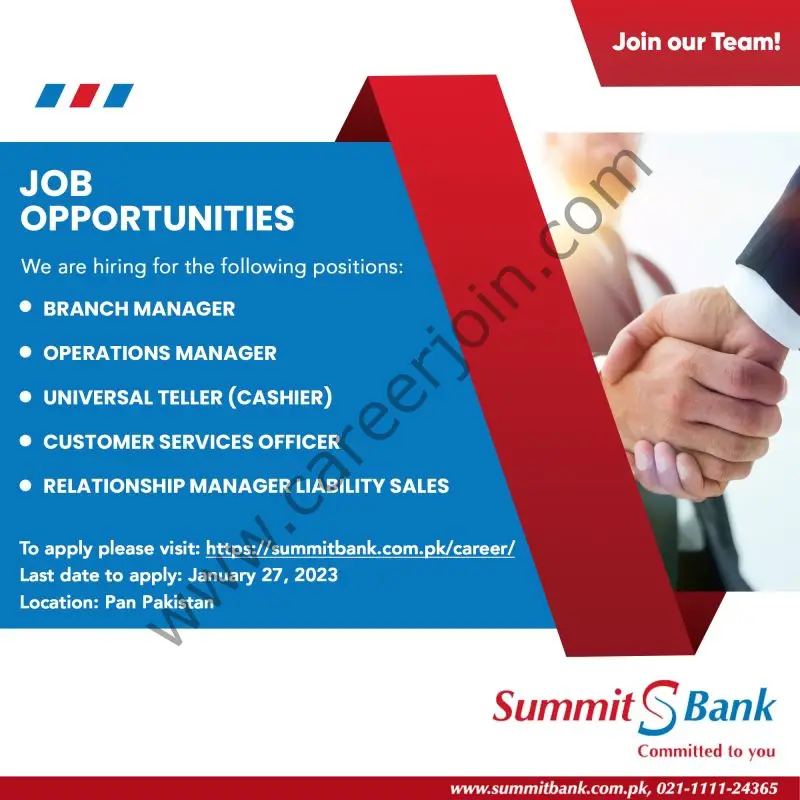 Summit Bank Limited Jobs January 2023 1
