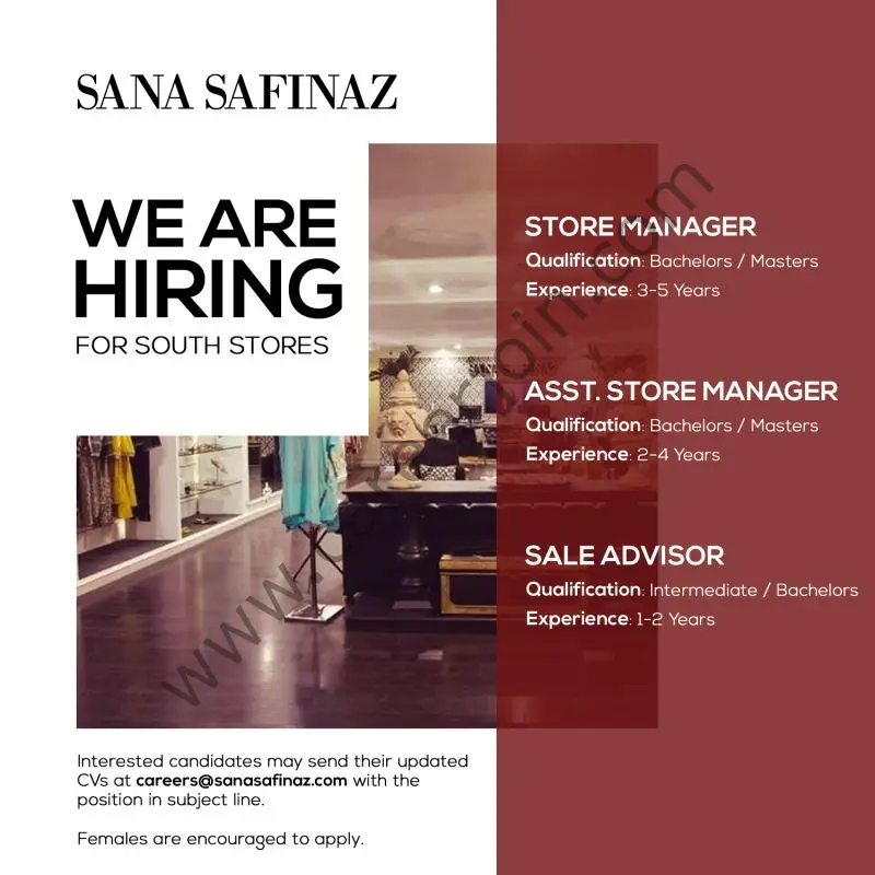 Sana Safinaz Jobs January 2023 1