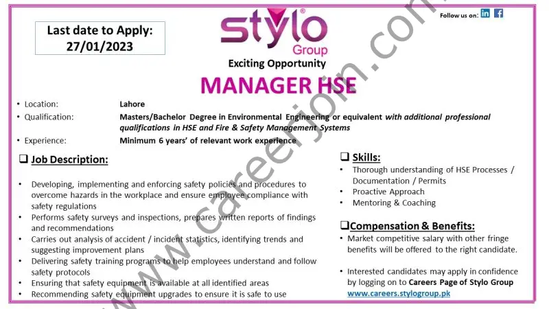 Stylo Pvt Ltd Jobs Manager HSE 1