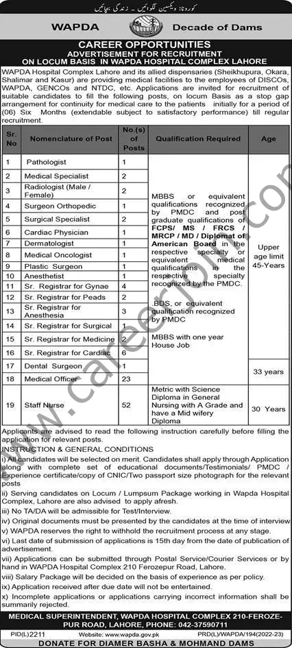 WAPDA Hospital Complex Lahore Jobs 29 January 2023 Express 1