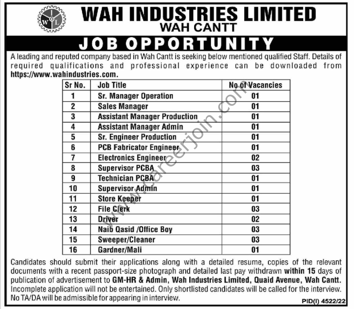 Wah Industries Ltd Jobs 22 January 2023 Dawn 1