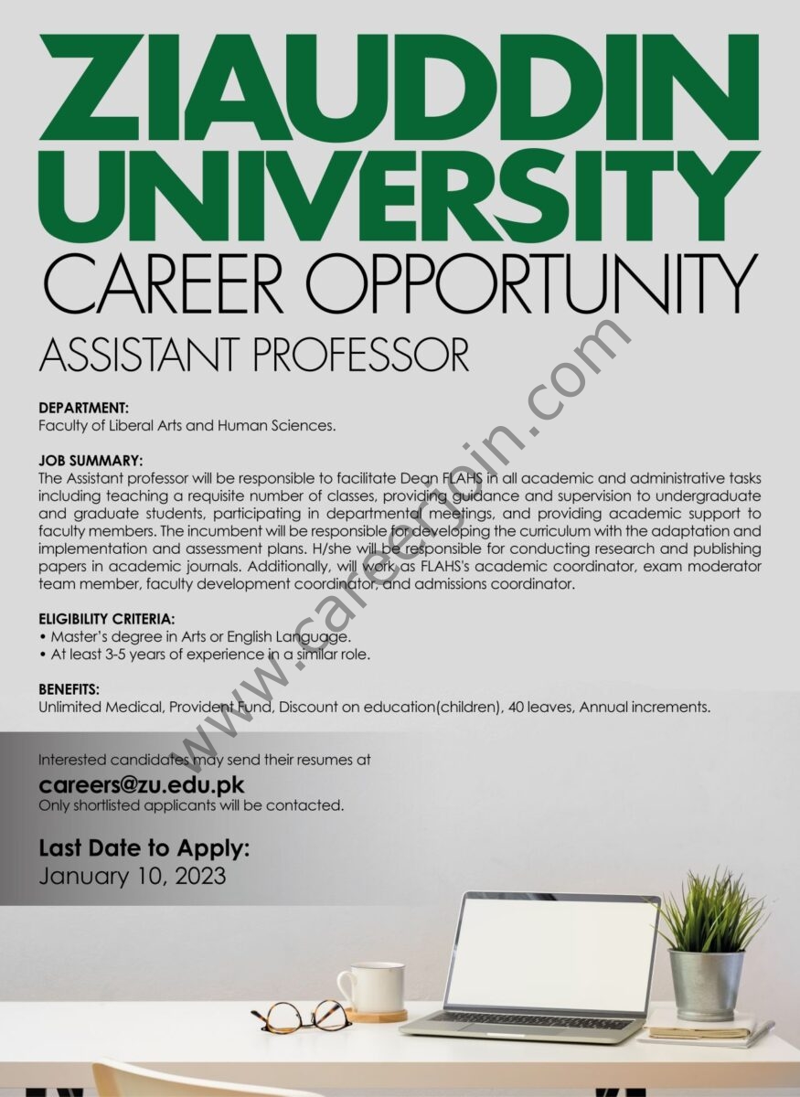 Ziauddin University Jobs 03 January 2023 11