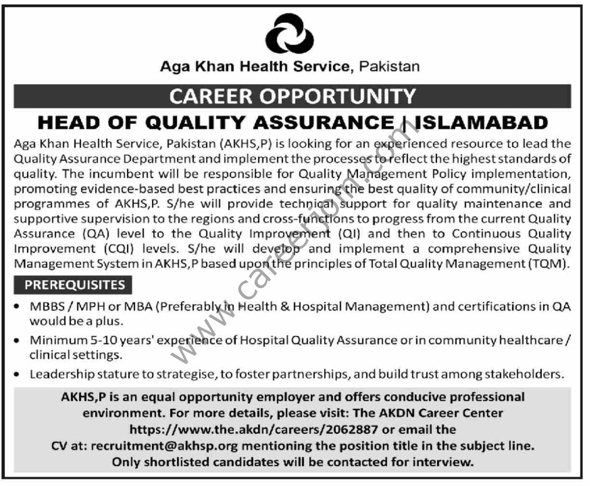 Aga Khan Health Service AKHS Jobs 26 February 2023 Dawn 1